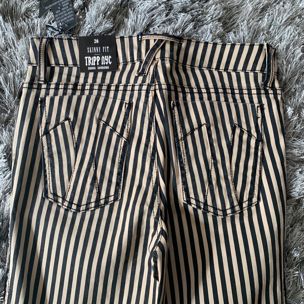Tripp NYC Striped High Risk Skinny Jeans - Picture 7 of 10